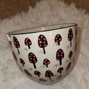 Mushroom Patterned Ceramic Bowl
